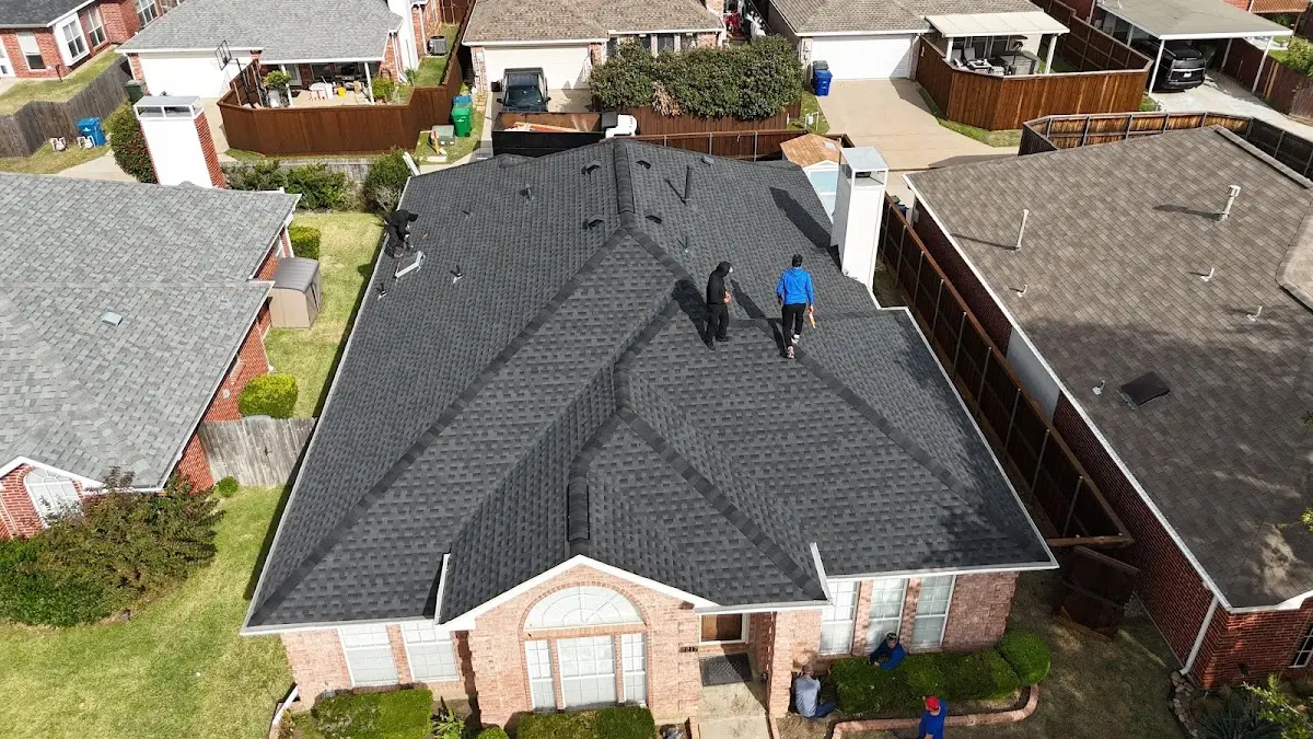Slate & Tile Roof Repair work in progress on a Bossier City property